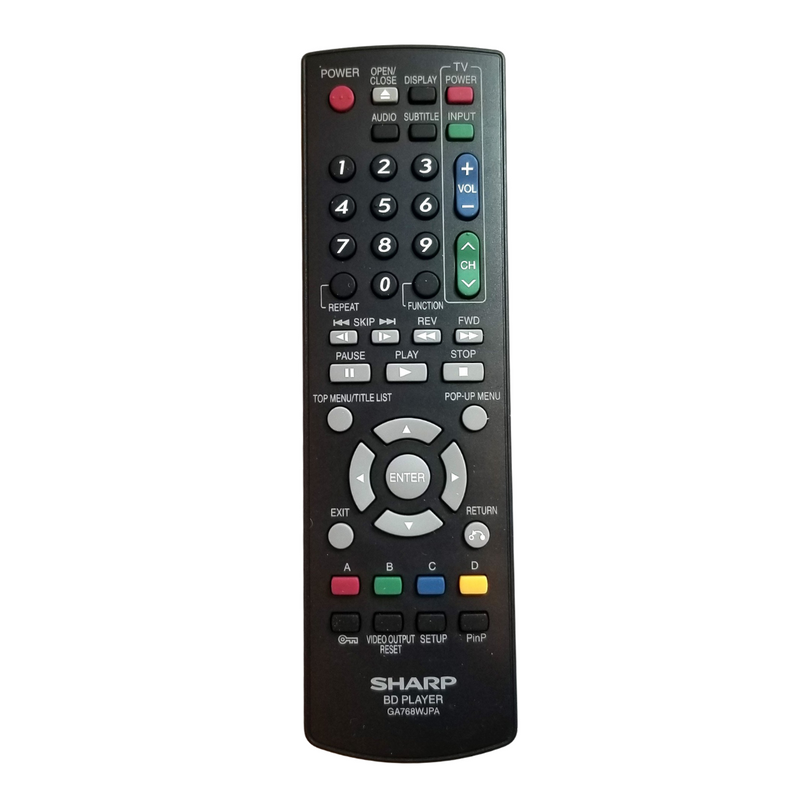 Sharp OEM Remote Control GA768WJPA for Sharp Blu-ray Players - Awesome Remote Controls